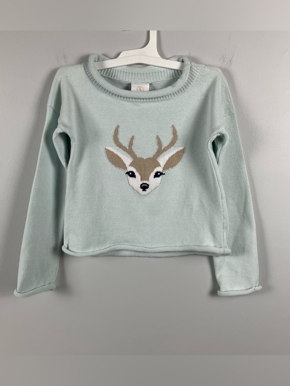 Lullaby Set Ryan Sweater Girls Size 5 Beaumont Blue Embroidered Deer NWT